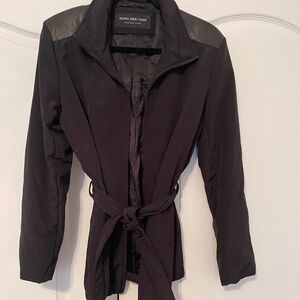 Marc New York Nylon and Leather Shoulder Jacket Coat Belted Medium